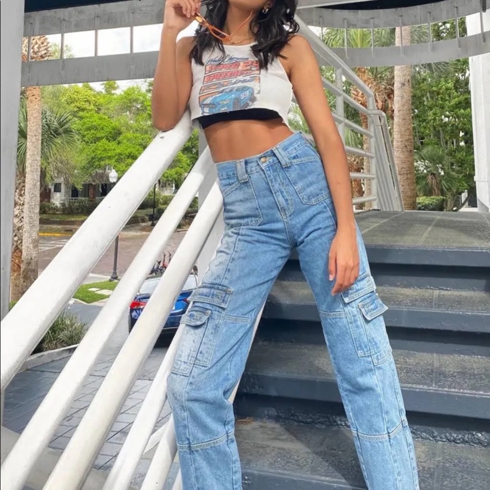 Lioness The Stacey Denim Cargo Pants